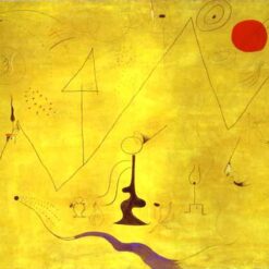 Inspired by Joan Miró’s Hermitage (1924) – Abstract Surrealist Figurative Oil and Pencil Painting (114.3 x 147 cm)