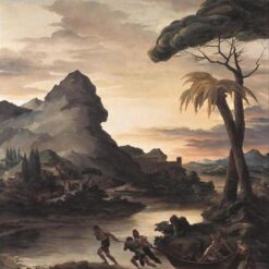 Romantic Landscape Art: Heroic Landscape with Fishermen by Théodore Géricault – Oil Painting Reproduction