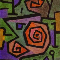 Heroic Roses by Paul Klee - Expressionist Abstract Oil on Canvas (1938)