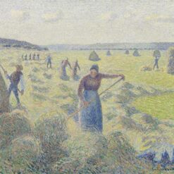 The Harvest of Hay in Eragny" by Camille Pissarro – Neo-Impressionist Rural Landscape (1887)