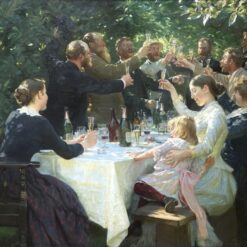 Hip, Hip, Hurrah! Artists' Party at Skagen by Peder Severin Kroyer – 1888 Impressionist Genre Painting Reproduction