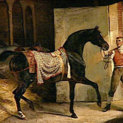 Théodore Géricault Horse Leaving a Stable – Romanticism Equestrian Oil Painting Reproduction
