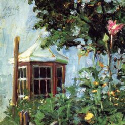 House with a Bay Window in the Garden" by Egon Schiele – Impressionist Landscape Masterpiece
