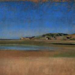 Edgar Degas – Houses by the Seaside (1869) Pastel Landscape Painting, Seaside Charm