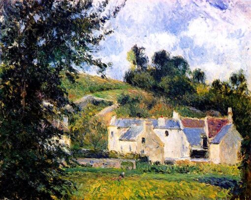 Maisons de l'Hermitage, Pontoise” - 1879 Huile sur toile de Camille Pissarro, Paysage impressionniste