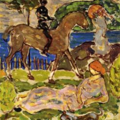 Idyllic Landscape by Maurice Prendergast – Post-Impressionist Landscape Oil Painting on Canvas