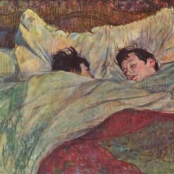 In Bed (Dans le Lit) – 1893 by Henri de Toulouse-Lautrec | Oil on Cardboard, Post-Impressionism
