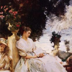 John Singer Sargent Oil Painting – In the Garden, Corfu, 1909, Impressionist Genre Painting