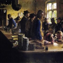 In the Store During a Pause from Fishing by Peder Severin Kroyer – 1882 Realism Genre Painting Reproduction