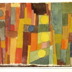 Abstract Expressionism Oil Painting - In the Style of Kairouan by Paul Klee (1914), Modern Wall Art for Living Room & Office Decor