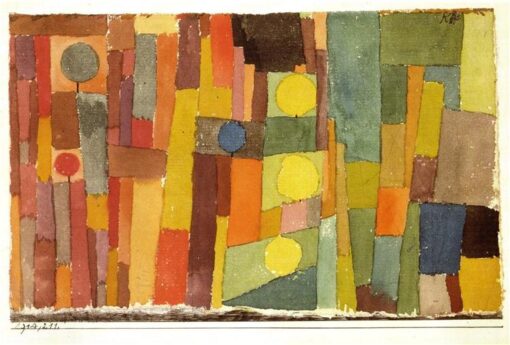 Abstract Expressionism Oil Painting – In the Style of Kairouan by Paul Klee (1914), Modern Wall Art for Living Room & Office Decor