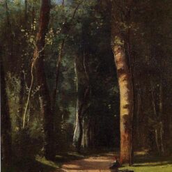In the Woods" by Camille Pissarro – 1859 Oil Painting, Realism Landscape