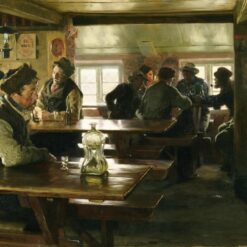 Interior of a Tavern by Peder Severin Kroyer – 1886 Realism Genre Painting Reproduction