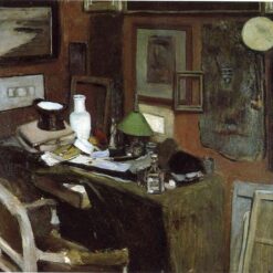 Henri Matisse Inspired Realist Interior Painting – 'Interior with a Top Hat' (1896) – Hand-Painted Oil on Canvas