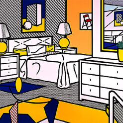 Roy Lichtenstein 'Interior with Mobile' Pop Art – Customizable Magna & Oil Canvas Painting
