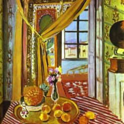 Henri Matisse Inspired Oil Painting – Interior with Phonograph (1924) – Expressionist Genre Art