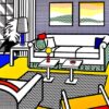 Roy Lichtenstein 'Interior with Restful Paintings' Pop Art – Customizable Magna & Oil Canvas Painting