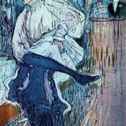 Jane Avril Dancing" (1892) – Post-Impressionist Art Nouveau Oil Painting by Toulouse-Lautrec