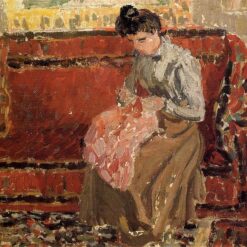 Jeanne Coushant" by Camille Pissarro – 1900 Oil Painting Portrait in Classic Impressionism Style