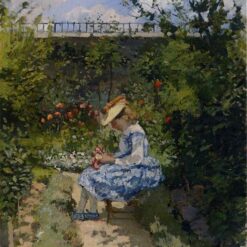 Jeanne au Jardin" by Camille Pissarro – Captivating Impressionist Portrait of Jeanne