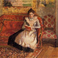 Jeanne Reading" (1899) – Soft Impressionist Portrait by Camille Pissarro