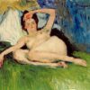 Inspired by Picasso: Jeanne (Reclining Nude) – 1901 Post-Impressionist Nude Painting