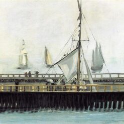 Jetty at Boulogne – Inspired by Manet's 1868 Marina Painting, Oil on Canvas