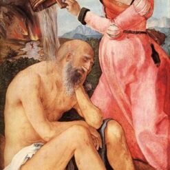 Job and His Wife by Albrecht Dürer - 1504 Northern Renaissance Religious Oil Painting on Panel