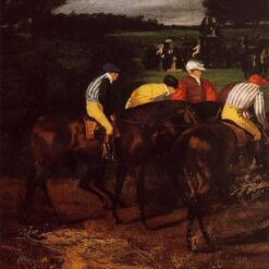 Impressionism Genre: Jockeys at Epsom by Edgar Degas – Oil Reproduction on Canvas (1861 - 1862)