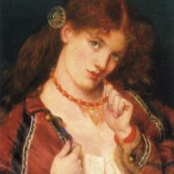 Romantic Oil Portrait – Joli Coeur by Dante Gabriel Rossetti, 1867 – Premium Art Reproduction