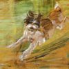 Hand-Painted Franz Marc ‘Jumping Dog Schlick’ Oil Painting - Post-Impressionist Animal Art on Canvas from Dafen Village Studio