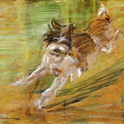 Hand-Painted Franz Marc ‘Jumping Dog Schlick’ Oil Painting - Post-Impressionist Animal Art on Canvas from Dafen Village Studio