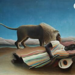 Henri Rousseau The Sleeping Gypsy – 1897 Naïve Art Oil Painting | Handmade Canvas Art, Genre Painting