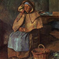 La Mère Gaspard" by Camille Pissarro – 1876 Oil Portrait of a Woman