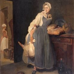 Henri Matisse Inspired Realist Genre Painting – 'La Pourvoyeuse (Copy After Chardin)' (c. 1893) – Hand-Painted Oil on Canvas