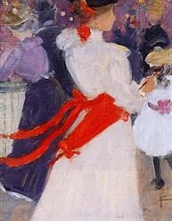 Lady with a Red Sash by Maurice Prendergast - Impressionist Portrait Oil Painting