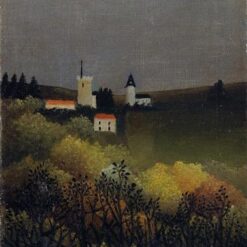 Premium Reproduction of Henri Rousseau’s "Landscape" – Serene Cityscape Oil Painting for Home Decor