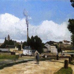 Landscape with Factory" – 1867 Oil Painting by Camille Pissarro | Realism, Industrial Art