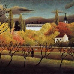 Henri Rousseau "Landscape with Farmer" Oil Painting Reproduction – Naïve Art Landscape on Canvas