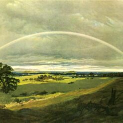 Romantic Landscape Oil Painting Landscape with Rainbow by Caspar David Friedrich (c.1810) – Classic Art for Home and Office Decor