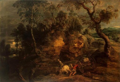 Landscape with Stone Carriers” by Peter Paul Rubens – Baroque Masterpiece Reproduction