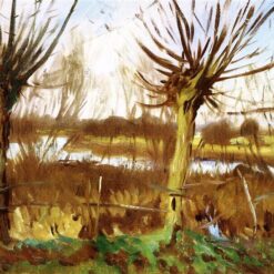 Oil Painting Inspired by John Singer Sargent’s Landscape with Trees, Calcot-on-the-Thames – Impressionist Landscape Art on Canvas