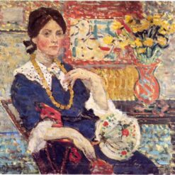 Le Rouge Portrait of Miss Edith King by Maurice Prendergast – Post-Impressionist Oil Painting (c. 1910-1913)