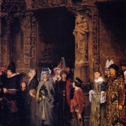 Leaving Church in the Fifteenth Century by Sir Lawrence Alma-Tadema (1864) – Romanticism Oil Painting