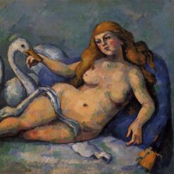 Leda and the Swan" – Mythological Post-Impressionist Oil Painting by Paul Cézanne (c.1882)