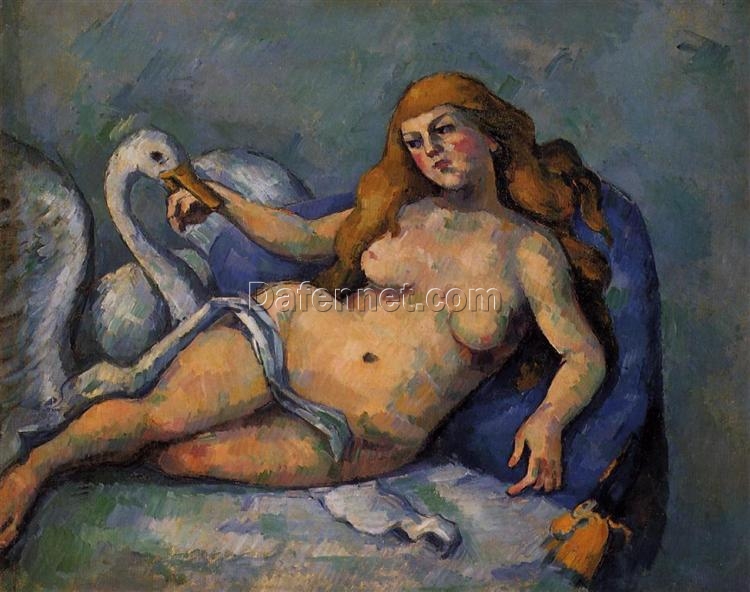 Leda and the Swan” – Mythological Post-Impressionist Oil Painting by Paul Cézanne (c.1882)