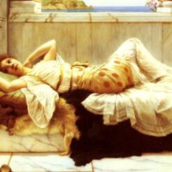 Liegende by John William Godward | 1893 Neoclassical Oil Painting of a Reclining Woman