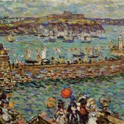 Lighthouse at St. Malo by Maurice Prendergast – Post-Impressionist Oil Painting (c. 1907)