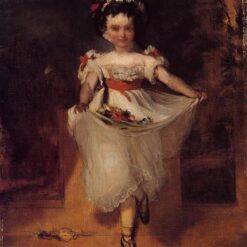 Impressionism Portrait: Little Girl Carrying Flowers in Her Apron by Edgar Degas – Oil Reproduction on Canvas (c. 1860 - 1862)