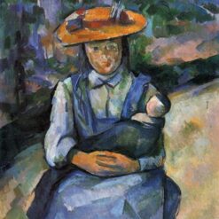 Little Girl with a Doll" – Cézanne's Post-Impressionist Oil Portrait (1904)